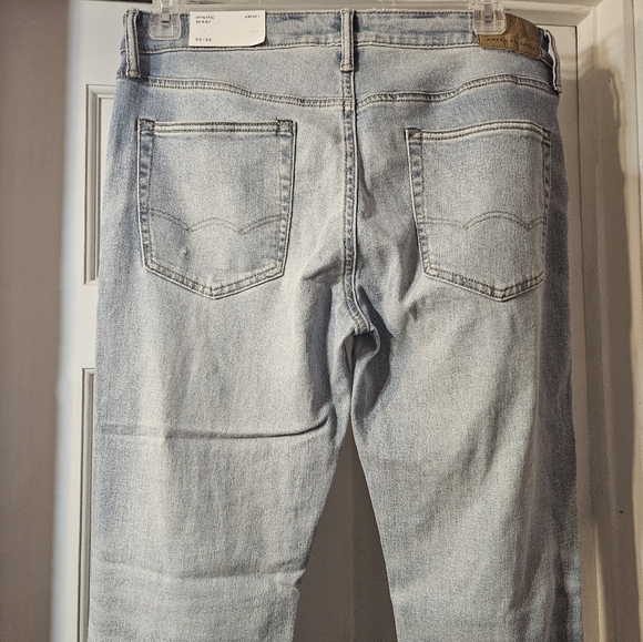 American Eagle Men Distressed Light Blue Jeans Size 33x32 - Picture 8 of 14